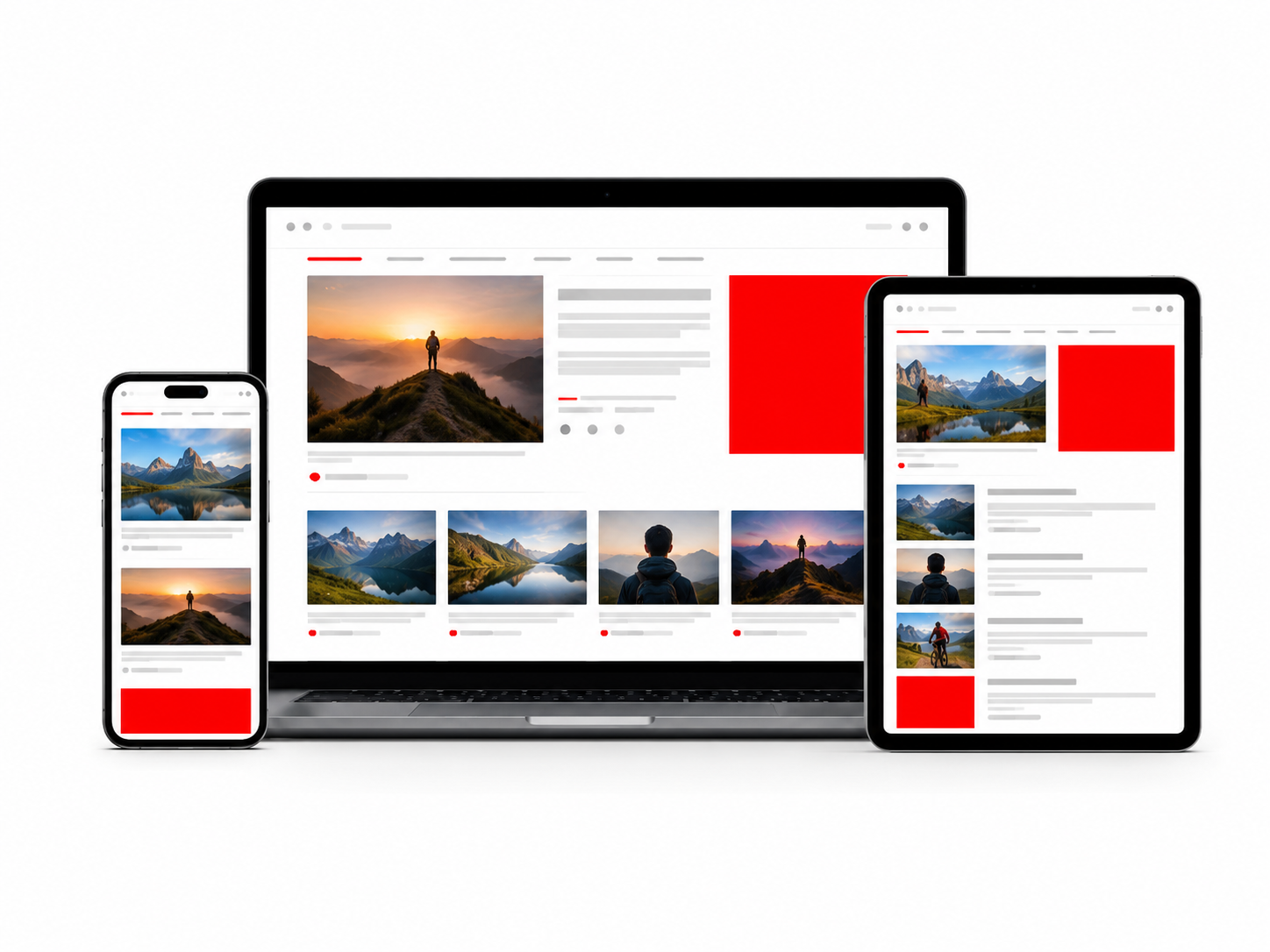 Ejemplo de formatos Display y Native de Adveryon en diferentes dispositivos
